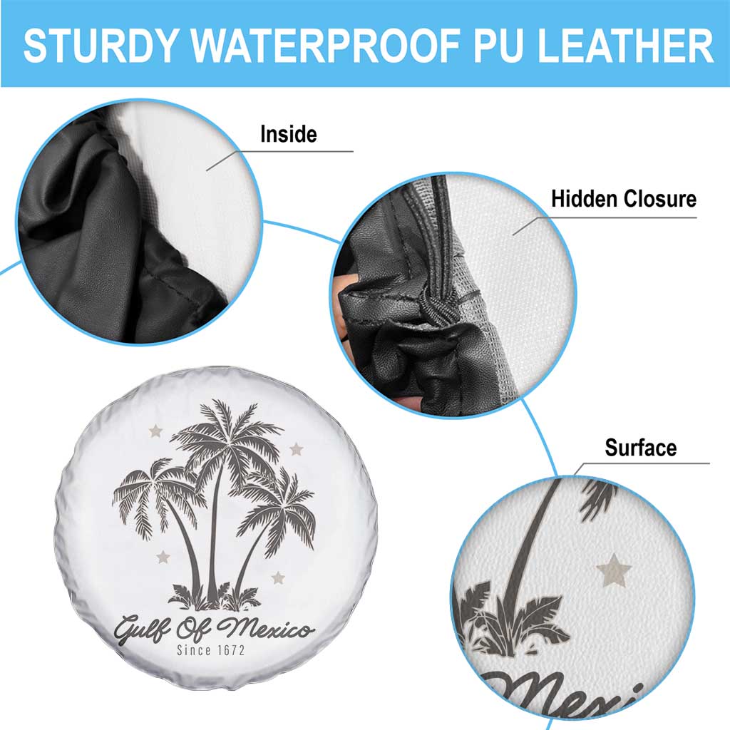 Gulf of Mexico Spare Tire Cover 1672 Retro Beach Vibe Palm Trees TS10 Print Your Wear
