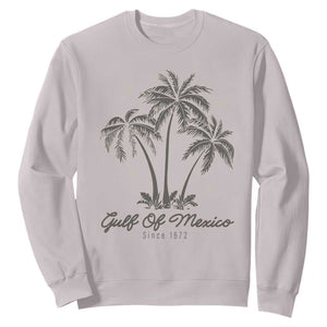Gulf of Mexico Sweatshirt 1672 Retro Beach Vibe Palm Trees TS10 Ice Gray Print Your Wear