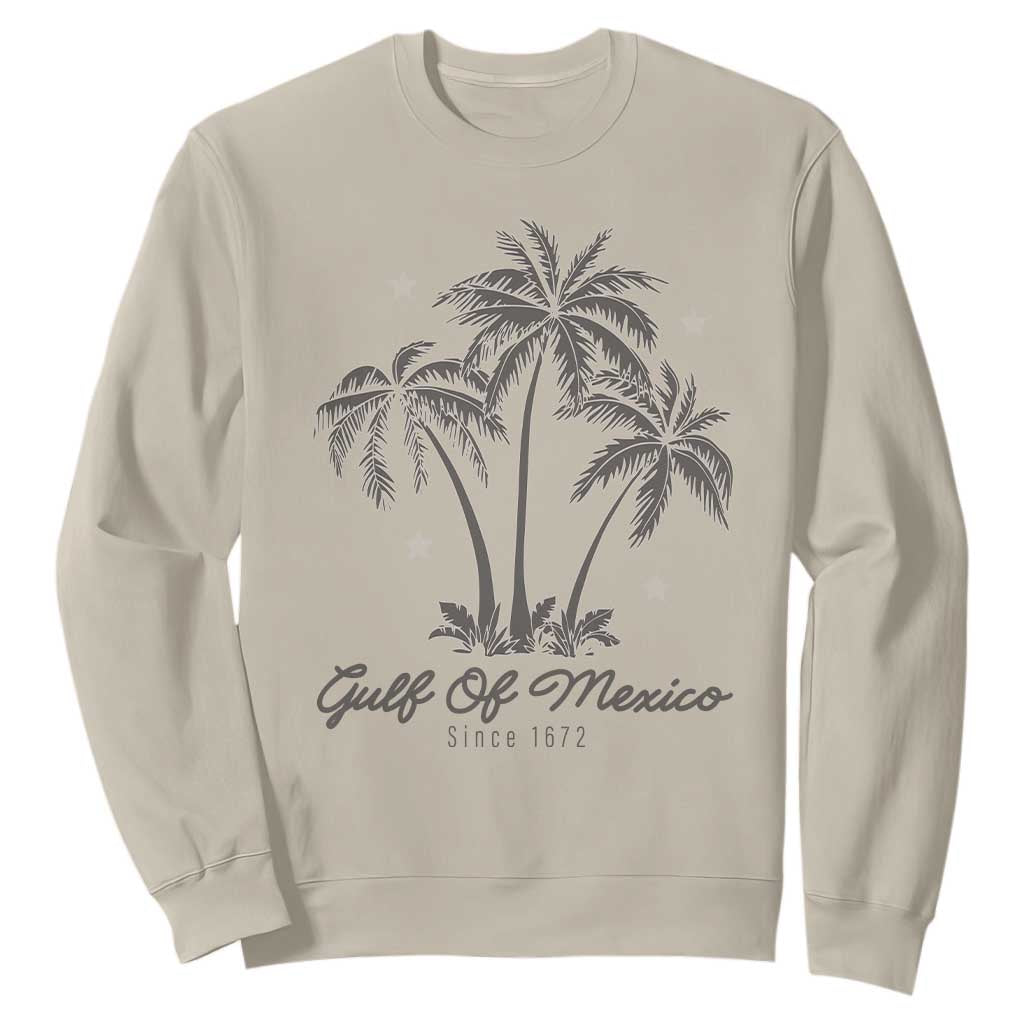Gulf of Mexico Sweatshirt 1672 Retro Beach Vibe Palm Trees TS10 Sand Print Your Wear