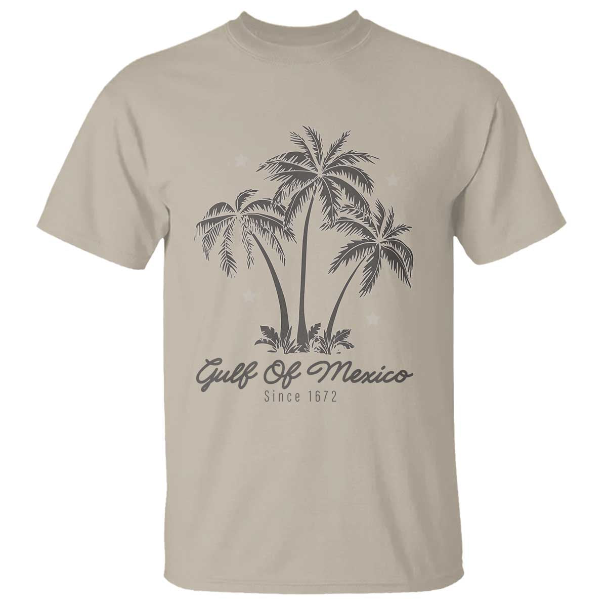 Gulf of Mexico T Shirt 1672 Retro Beach Vibe Palm Trees TS10 Sand Print Your Wear