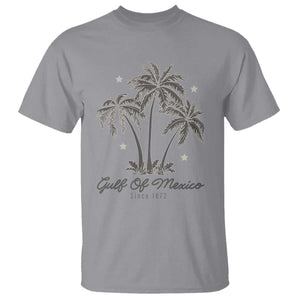 Gulf of Mexico T Shirt 1672 Retro Beach Vibe Palm Trees TS10 Sport Gray Print Your Wear