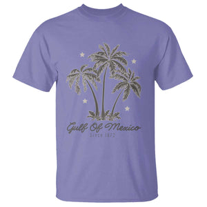 Gulf of Mexico T Shirt 1672 Retro Beach Vibe Palm Trees TS10 Violet Print Your Wear