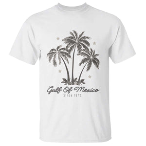 Gulf of Mexico T Shirt 1672 Retro Beach Vibe Palm Trees TS10 White Print Your Wear