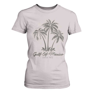 Gulf of Mexico T Shirt For Women 1672 Retro Beach Vibe Palm Trees TS10 Ice Gray Print Your Wear