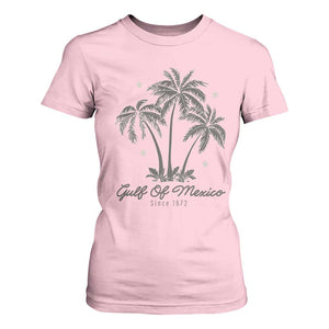Gulf of Mexico T Shirt For Women 1672 Retro Beach Vibe Palm Trees TS10 Light Pink Print Your Wear