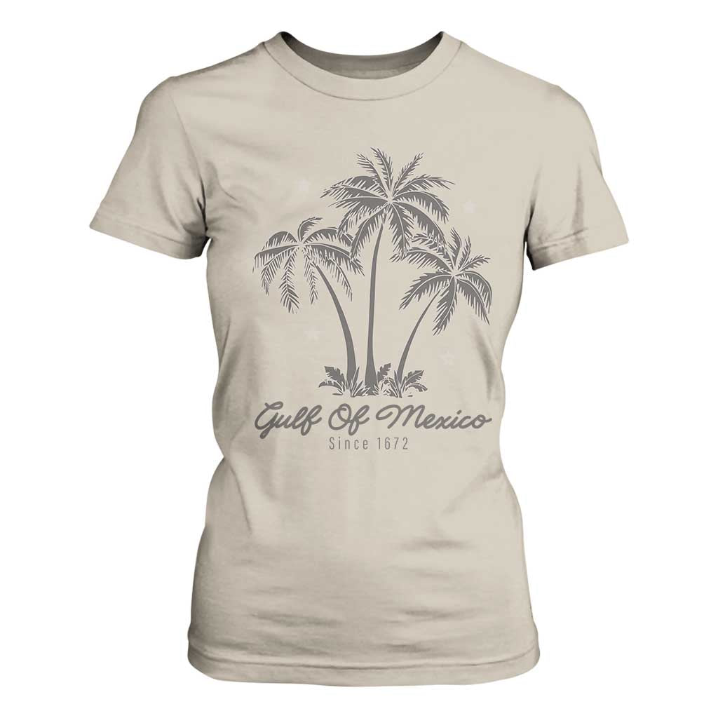 Gulf of Mexico T Shirt For Women 1672 Retro Beach Vibe Palm Trees TS10 Sand Print Your Wear