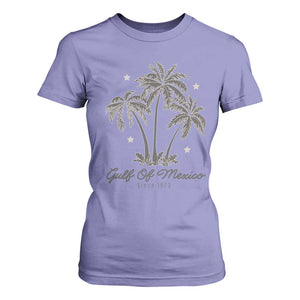 Gulf of Mexico T Shirt For Women 1672 Retro Beach Vibe Palm Trees TS10 Violet Print Your Wear
