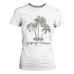 Gulf of Mexico T Shirt For Women 1672 Retro Beach Vibe Palm Trees TS10 White Print Your Wear