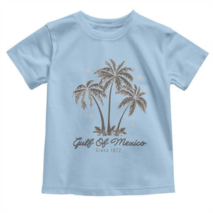 Gulf of Mexico Toddler T Shirt 1672 Retro Beach Vibe Palm Trees TS10 Light Blue Print Your Wear