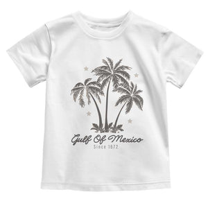 Gulf of Mexico Toddler T Shirt 1672 Retro Beach Vibe Palm Trees TS10 White Print Your Wear