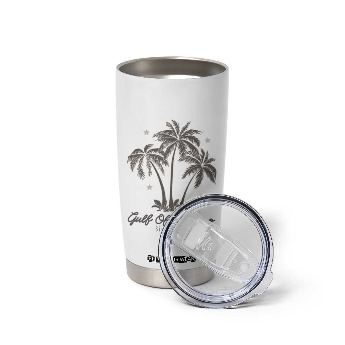 Gulf of Mexico Tumbler Cup 1672 Retro Beach Vibe Palm Trees TS10 Print Your Wear