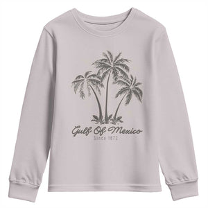 Gulf of Mexico Youth Sweatshirt 1672 Retro Beach Vibe Palm Trees TS10 Ice Gray Print Your Wear