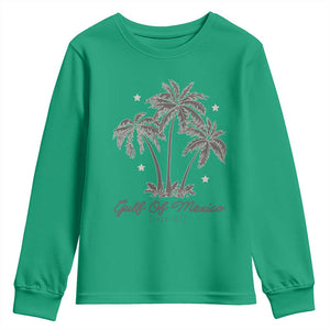 Gulf of Mexico Youth Sweatshirt 1672 Retro Beach Vibe Palm Trees TS10 Irish Green Print Your Wear