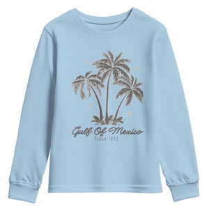 Gulf of Mexico Youth Sweatshirt 1672 Retro Beach Vibe Palm Trees TS10 Light Blue Print Your Wear