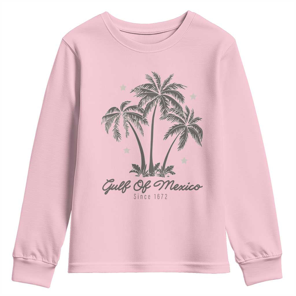 Gulf of Mexico Youth Sweatshirt 1672 Retro Beach Vibe Palm Trees TS10 Light Pink Print Your Wear
