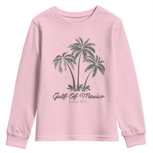Gulf of Mexico Youth Sweatshirt 1672 Retro Beach Vibe Palm Trees TS10 Light Pink Print Your Wear