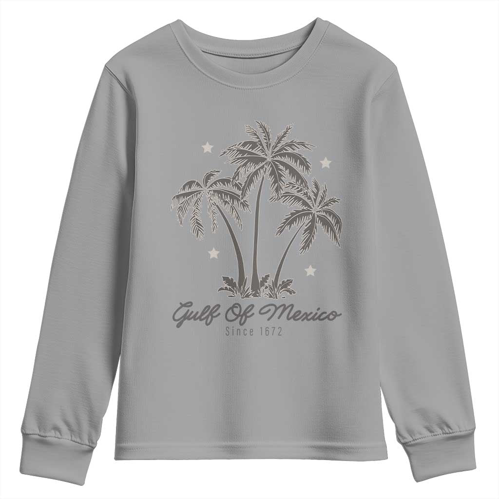 Gulf of Mexico Youth Sweatshirt 1672 Retro Beach Vibe Palm Trees TS10 Sport Gray Print Your Wear