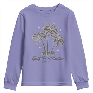 Gulf of Mexico Youth Sweatshirt 1672 Retro Beach Vibe Palm Trees TS10 Violet Print Your Wear