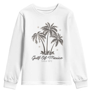 Gulf of Mexico Youth Sweatshirt 1672 Retro Beach Vibe Palm Trees TS10 White Print Your Wear