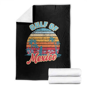 Gulf of Mexico Throw Blanket Retro Vintage Beach TS10 Black Print Your Wear