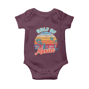 Gulf of Mexico Baby Onesie Retro Vintage Beach TS10 Maroon Print Your Wear