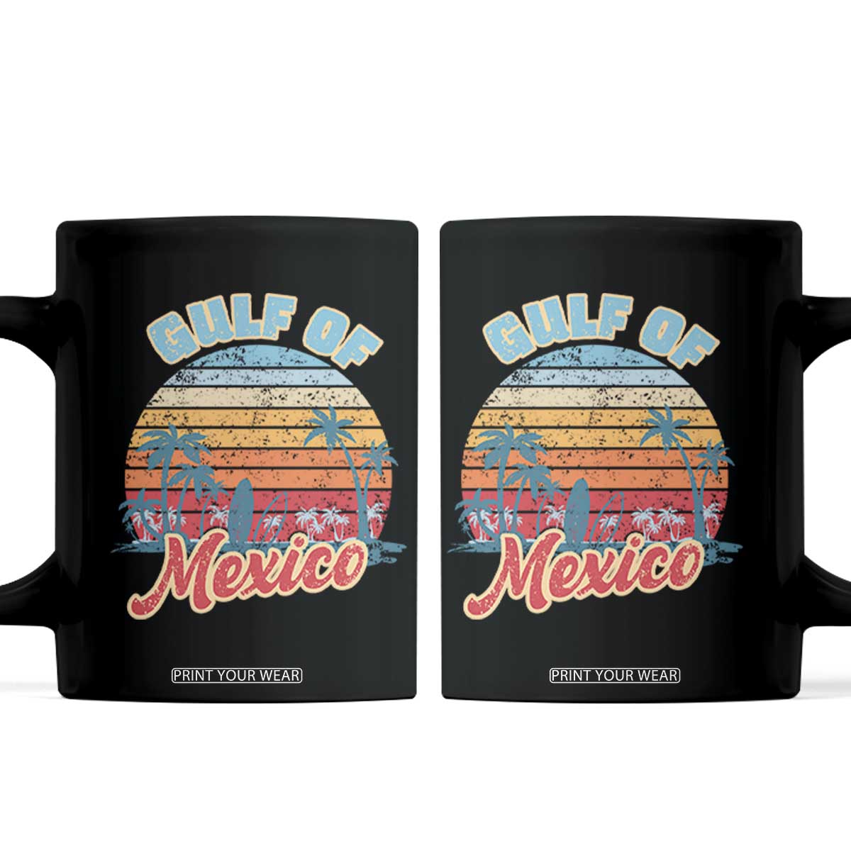 Gulf of Mexico Coffee Mug Retro Vintage Beach TS10 Black Print Your Wear