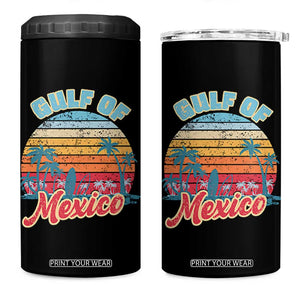 Gulf of Mexico 4 in 1 Can Cooler Tumbler Retro Vintage Beach TS10 One Size: 16 oz Black Print Your Wear