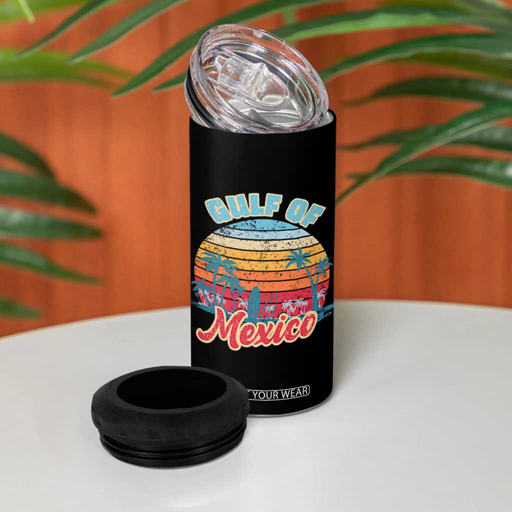 Gulf of Mexico 4 in 1 Can Cooler Tumbler Retro Vintage Beach TS10 Print Your Wear