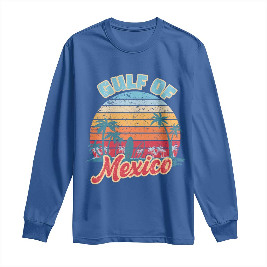 Gulf of Mexico Long Sleeve Shirt Retro Vintage Beach TS10 Royal Blue Print Your Wear