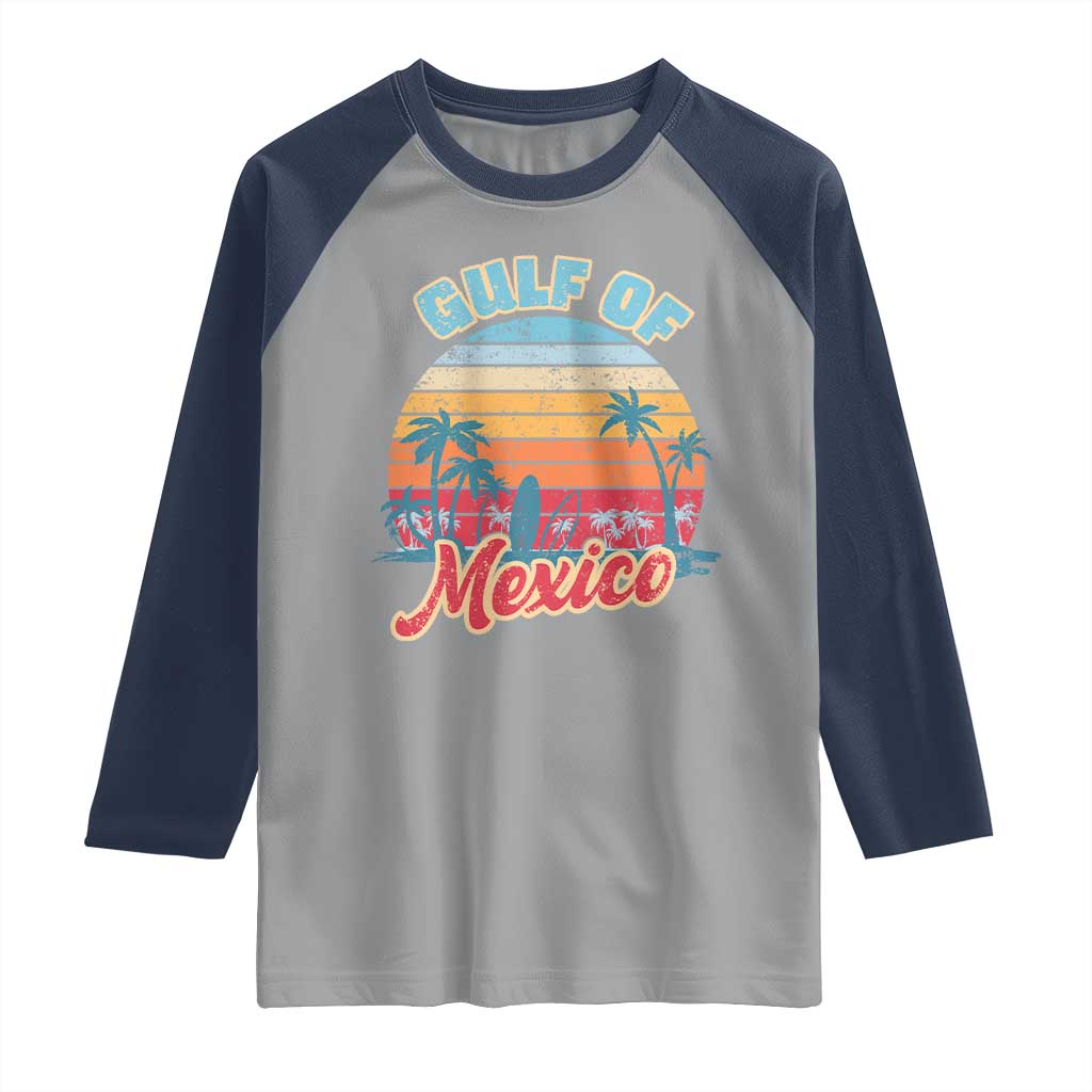 Gulf of Mexico Raglan Shirt Retro Vintage Beach TS10 Sport Gray Navy Print Your Wear