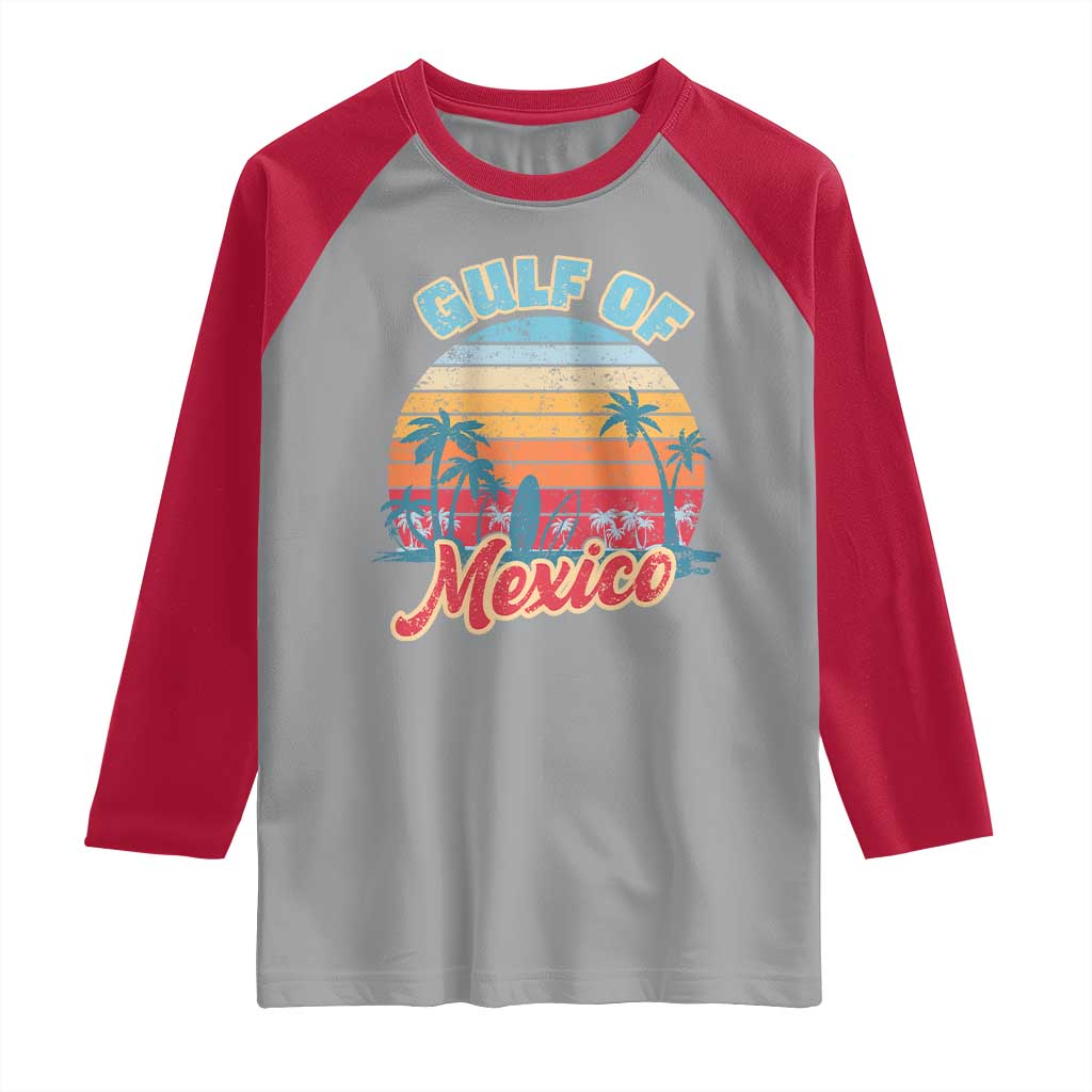 Gulf of Mexico Raglan Shirt Retro Vintage Beach TS10 Sport Gray Red Print Your Wear