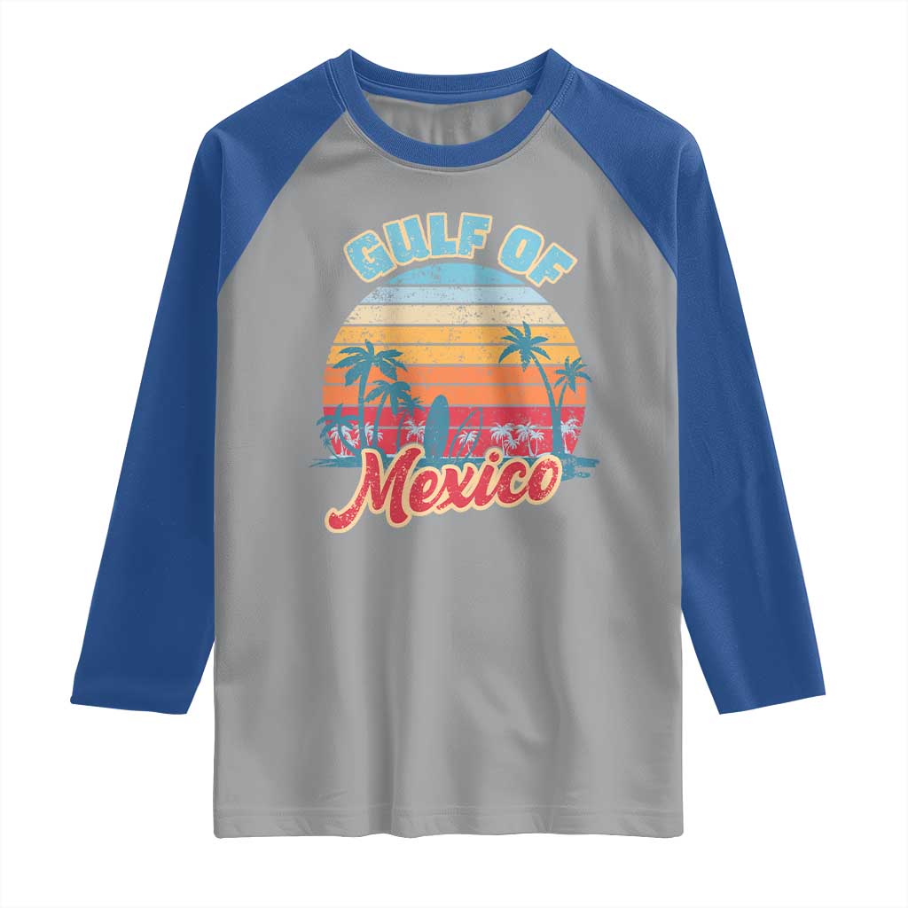 Gulf of Mexico Raglan Shirt Retro Vintage Beach TS10 Sport Gray Royal Print Your Wear