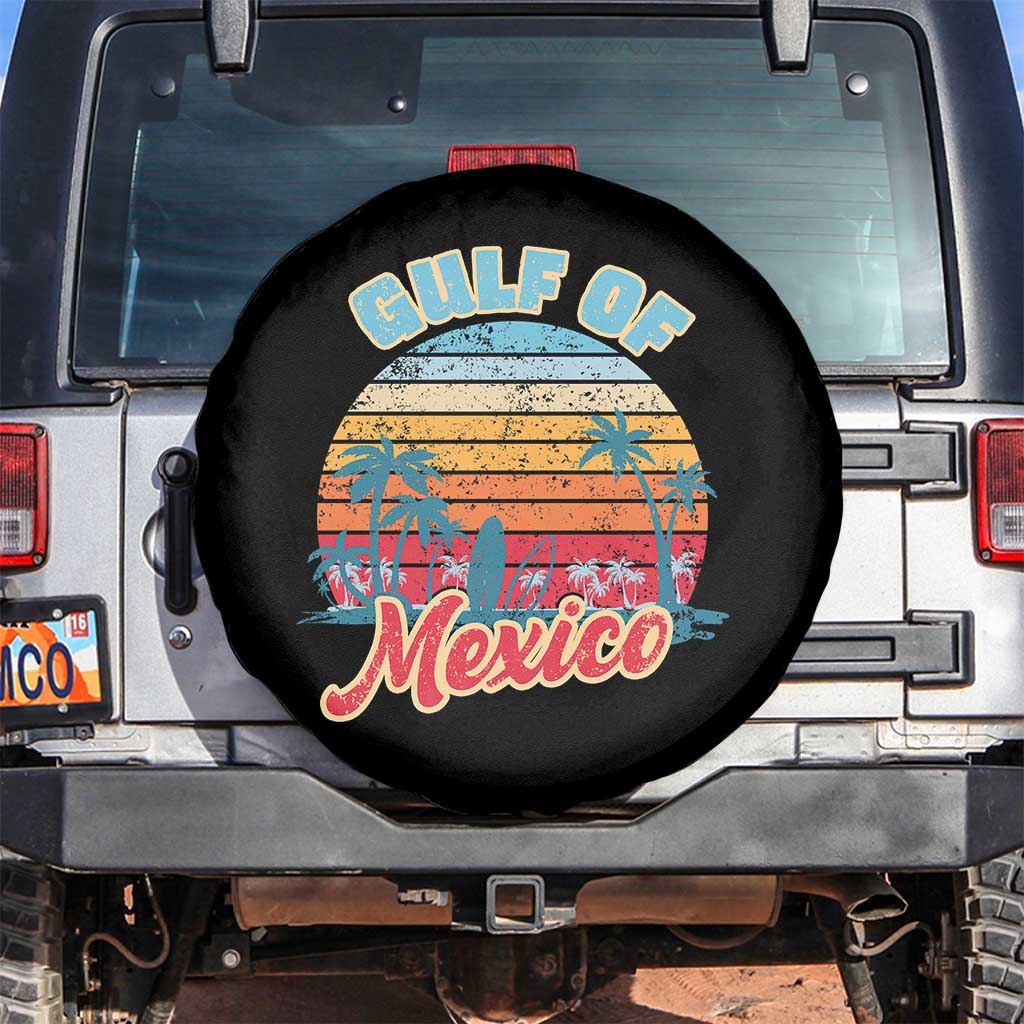 Gulf of Mexico Spare Tire Cover Retro Vintage Beach TS10 No hole Black Print Your Wear