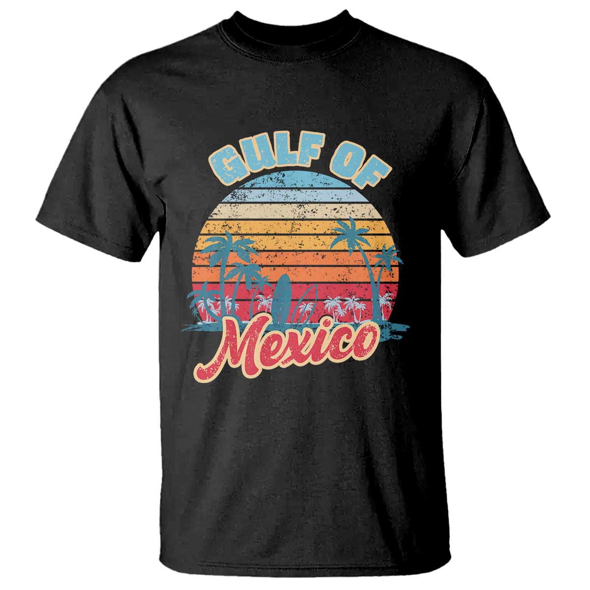 Gulf of Mexico T Shirt Retro Vintage Beach TS10 Black Print Your Wear