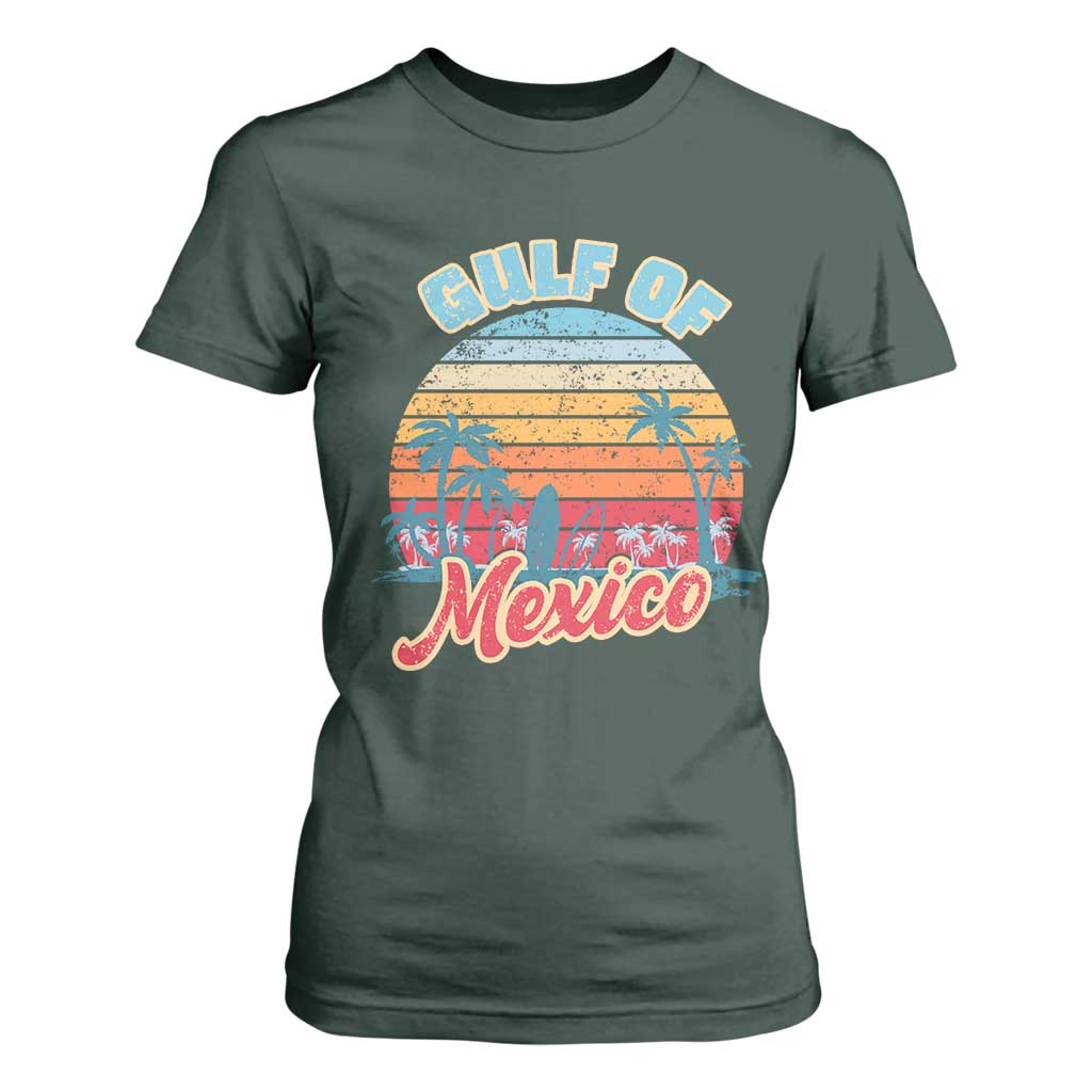 Gulf of Mexico T Shirt For Women Retro Vintage Beach TS10 Dark Forest Green Print Your Wear