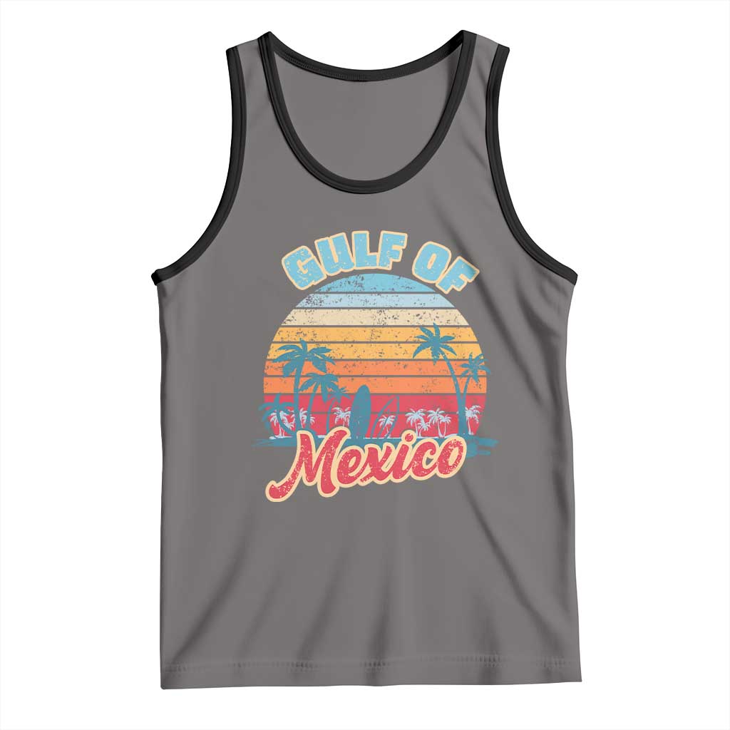 Gulf of Mexico Tank Top Retro Vintage Beach TS10 Deep Heather Black Print Your Wear