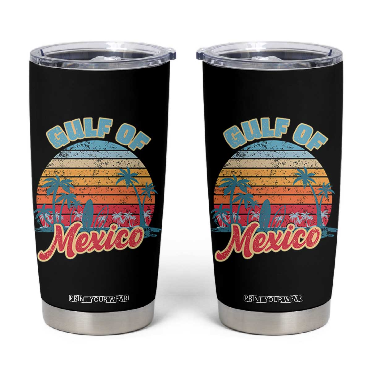 Gulf of Mexico Tumbler Cup Retro Vintage Beach TS10 Black Print Your Wear