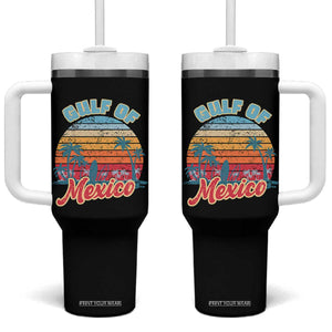 Gulf of Mexico Tumbler With Handle Retro Vintage Beach TS10 One Size: 40 oz Black Print Your Wear