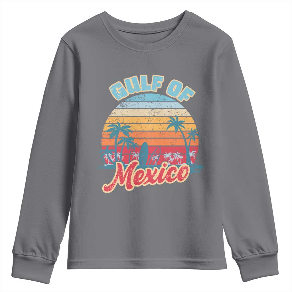 Gulf of Mexico Youth Sweatshirt Retro Vintage Beach TS10 Charcoal Print Your Wear