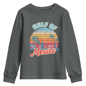 Gulf of Mexico Youth Sweatshirt Retro Vintage Beach TS10 Dark Heather Print Your Wear