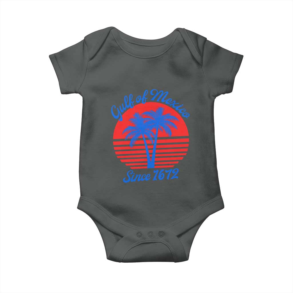 Gulf of Mexico Baby Onesie Since 1672 Retro Vintage 70s TS10 Dark Heather Print Your Wear