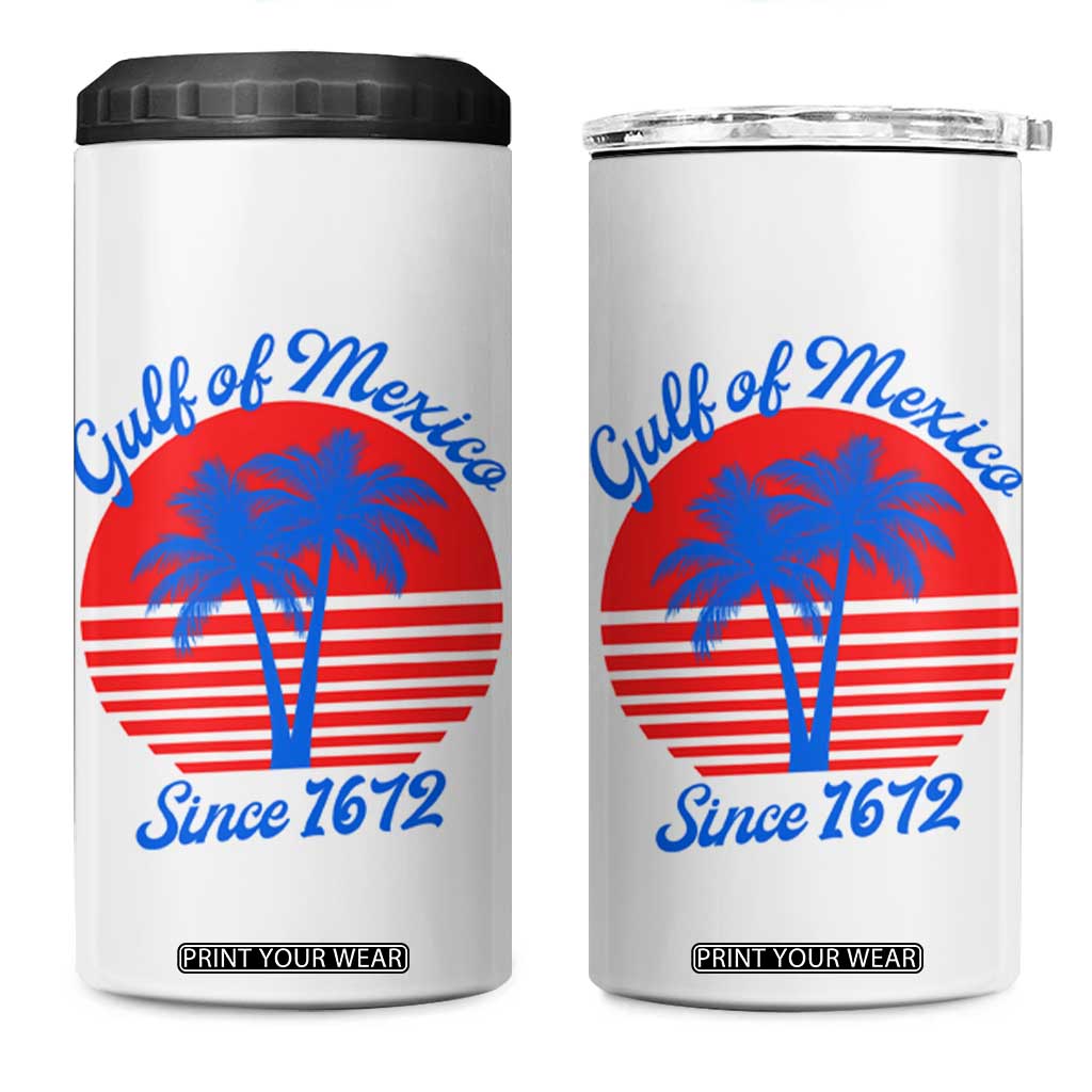 Gulf of Mexico 4 in 1 Can Cooler Tumbler Since 1672 Retro Vintage 70s TS10 One Size: 16 oz White Print Your Wear
