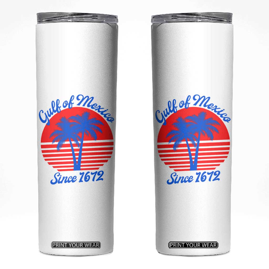 Gulf of Mexico Skinny Tumbler Since 1672 Retro Vintage 70s TS10 White Print Your Wear