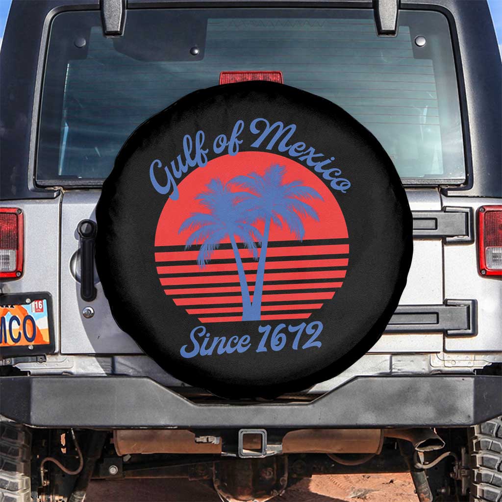 Gulf of Mexico Spare Tire Cover Since 1672 Retro Vintage 70s TS10 No hole Black Print Your Wear