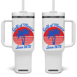 Gulf of Mexico Tumbler With Handle Since 1672 Retro Vintage 70s TS10 One Size: 40 oz White Print Your Wear