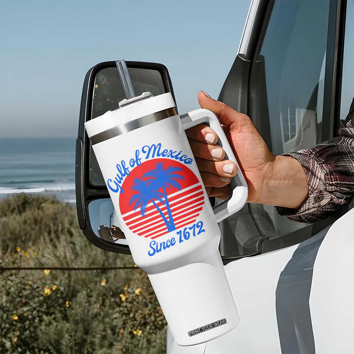 Gulf of Mexico Tumbler With Handle Since 1672 Retro Vintage 70s TS10 Print Your Wear