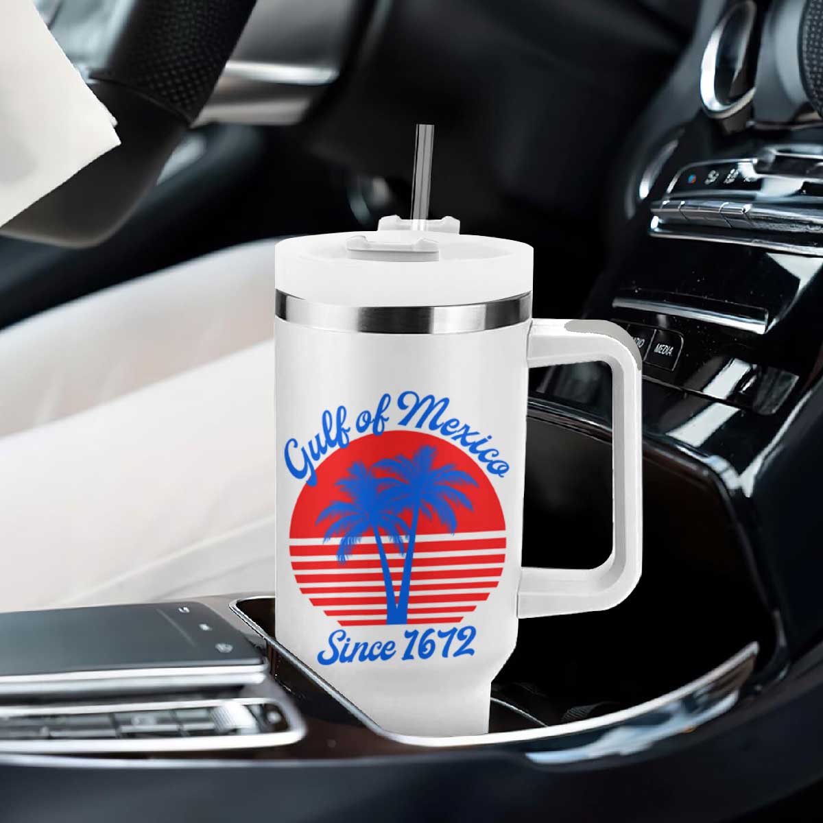 Gulf of Mexico Tumbler With Handle Since 1672 Retro Vintage 70s TS10 Print Your Wear