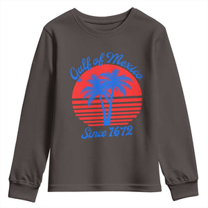 Gulf of Mexico Youth Sweatshirt Since 1672 Retro Vintage 70s TS10 Dark Chocolate Print Your Wear