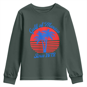 Gulf of Mexico Youth Sweatshirt Since 1672 Retro Vintage 70s TS10 Dark Forest Green Print Your Wear