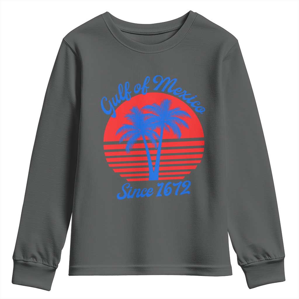 Gulf of Mexico Youth Sweatshirt Since 1672 Retro Vintage 70s TS10 Dark Heather Print Your Wear
